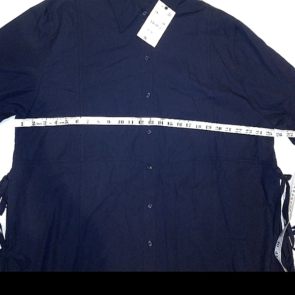 NWT Zara Navy Voluminous Poplin Dress Sz XXL - Picture 9 of 11